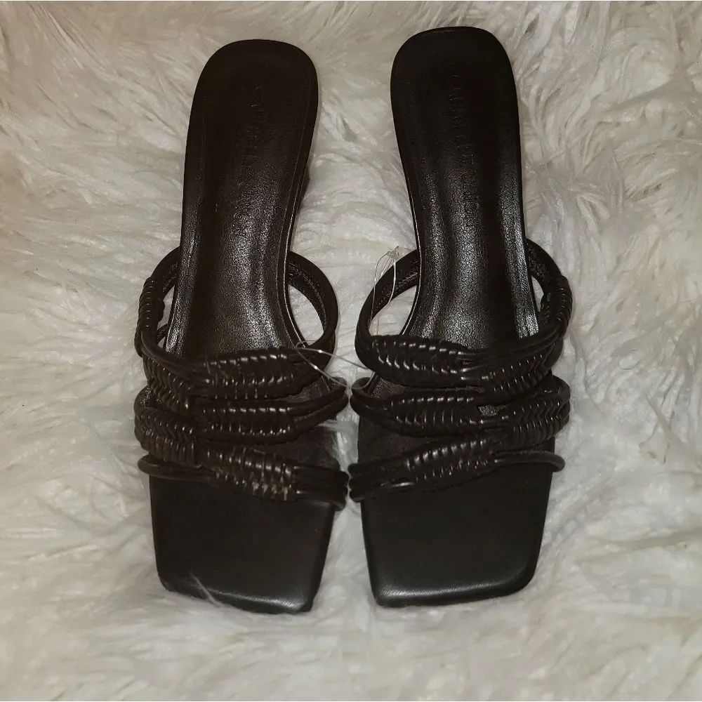 🆕️👡Gabrielle Union Harmoni Woven Wedge Slides, Black, Sz 8.5